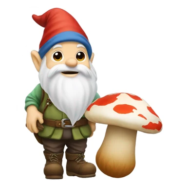 Gnome holding a mushroom sticker