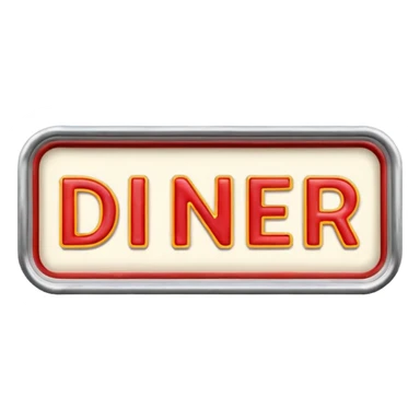blank diner marquee sign sticker