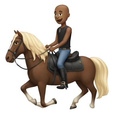 Bald black men riding a horse sticker
