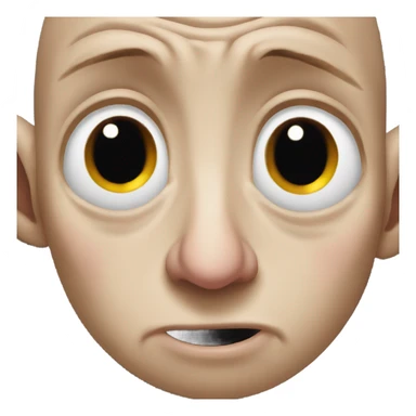 Dobby making a very big frown face with tears streaming down his face  sticker