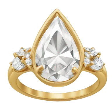 Pear shaped engagement ring sticker