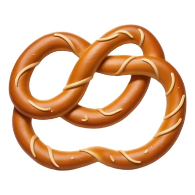 Pretzel Cinematic Realistic Pretzel Snack Emoji, depicted as a single, perfectly twisted pretzel with a glossy, salted crust, rendered with lifelike textures and warm, inviting lighting. sticker