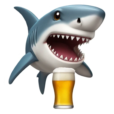 Shark drinking beer sticker