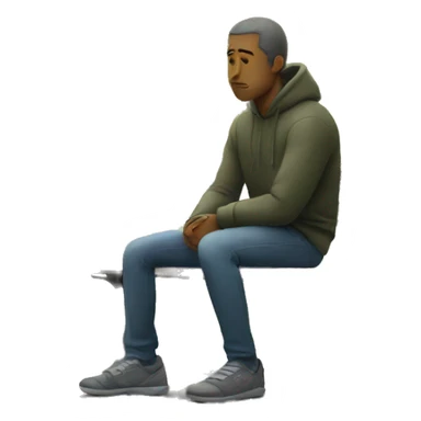 man sitting alone sad on bench sticker