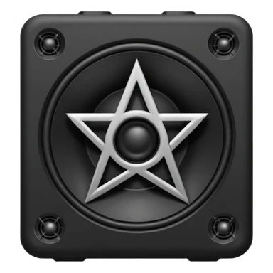 Black speaker with black heartagram in it sticker