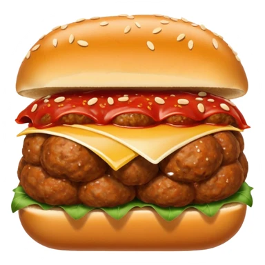 a meatball sub with marinara sauce sticker