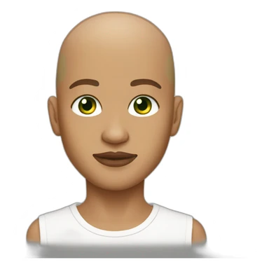 lightskin designer green eyes shaved head sticker
