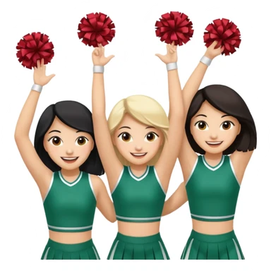 4 girls in a cheer stunt Mexican, Asian, Caucasian  sticker
