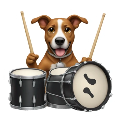 Dog playing the drums  sticker
