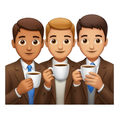 Three guys having coffee sticker