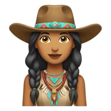 native american cowgirl sticker