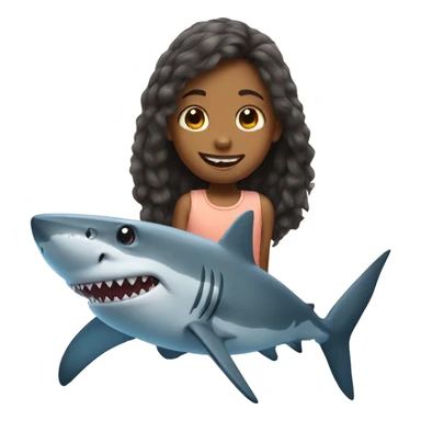 Shark with a little girl  sticker