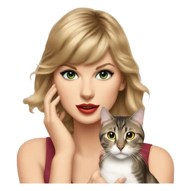 taylor swift with a cat sticker