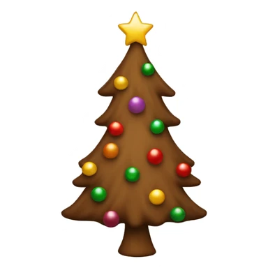 Brown Christmas tree decorated sticker