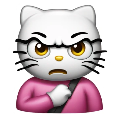 Angry hello kitty emoji  sticker