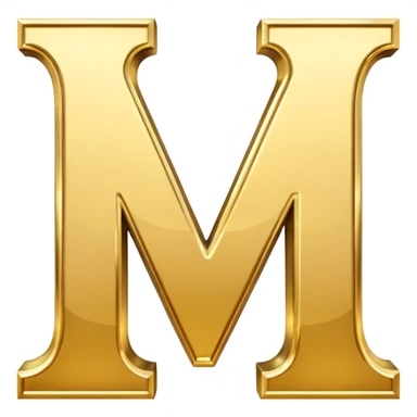 letter M in gold sticker