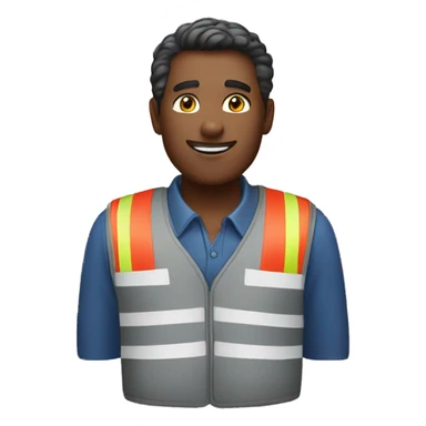 A volunteer wearing a red vest. sticker