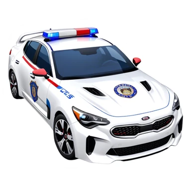 Police Car - Kia Stinger (Model Year: 2018) (Iconic Colour: White with blue and red markings) sticker