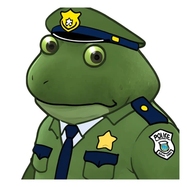 bufo in a police suit sticker