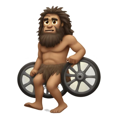 caveman with wheels sticker