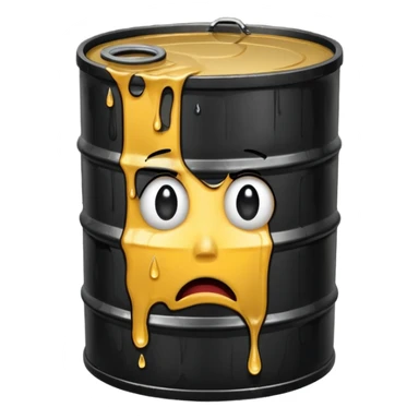 crying oil barrel (use the default tear drops and oil barrel emoji to create it) sticker