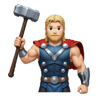 The hero Thor proudly holds justice in his raised hand. sticker