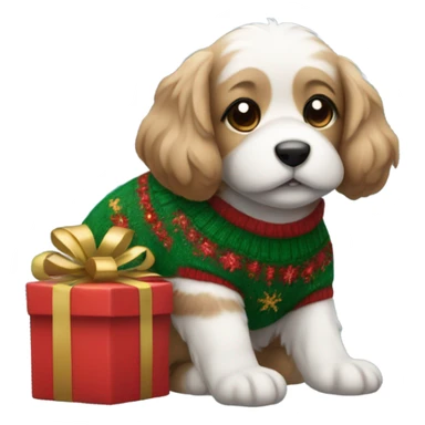 Christmas puppy sticker