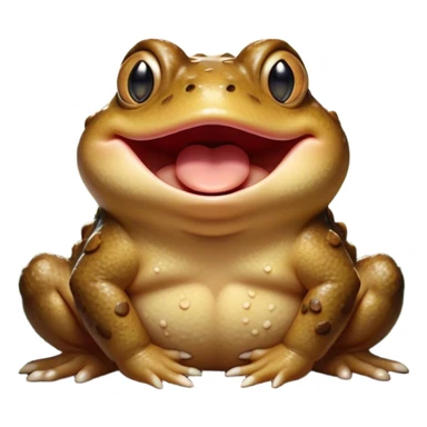 Cinematic Cute Yawning Toad Portrait Emoji, Head tilted slightly with a dramatic, wide-open yawn, showcasing a stout, textured body with drooping, warty features and sleepy, half-closed eyes, Simplified yet irresistibly adorable features, highly detailed, glowing with a soft, cozy woodland glow, high shine, relaxed yet expressive, stylized with a dash of whimsical amphibian charm, soft glowing outline, capturing the essence of a drowsy yet affectionate toad that appears ready to stretch out for a nap! sticker