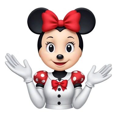 Minnie Mouse in classic emoji style, new pose sticker