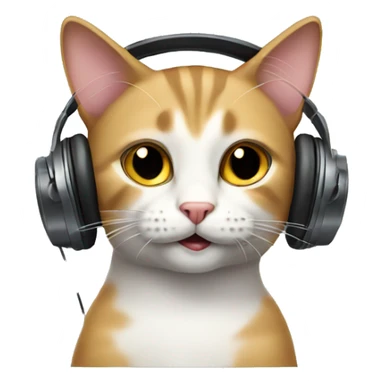 Cat with headphones  sticker