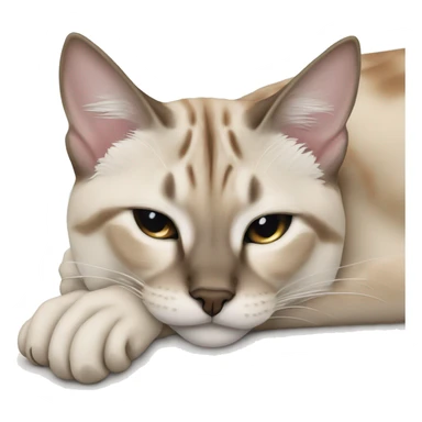 Lynx point Siamese cat sleeping  sticker