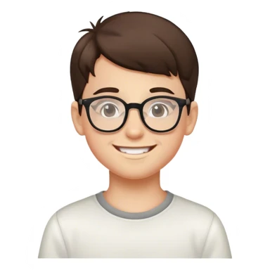 smiling boy with glasses indoors sticker