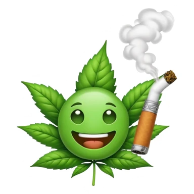 Emoji smoking weed sticker