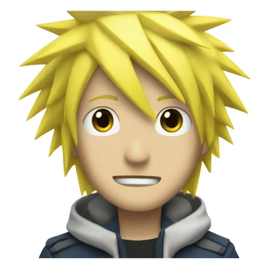 Minato bright yellow spiky hair sticker