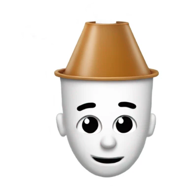 a crazy  with a funnel on his head sticker