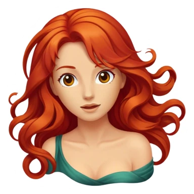 Red hair woman with flow sticker