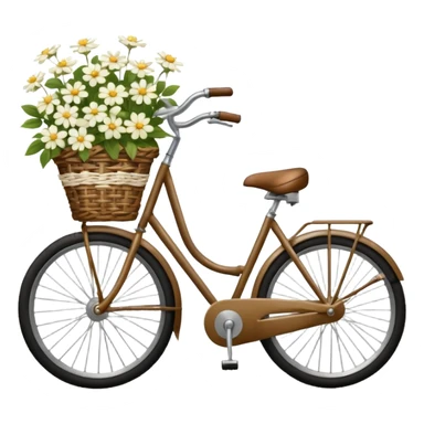 Bicycle with a basket filled with white flowers sticker