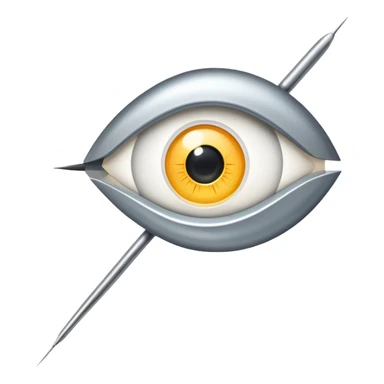 sewing needle with a visible hole (eye) sticker