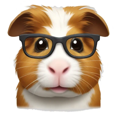 guinea pig with glasses sticker