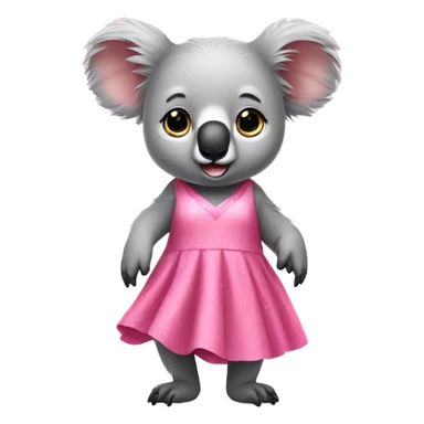 koala with pink dress sticker