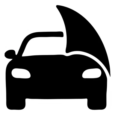 solid elegant icon of a car with protective film, premium style, smooth and sophisticated lines sticker