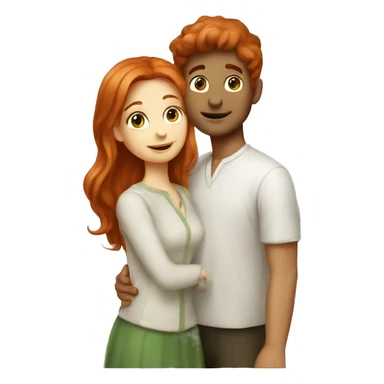 redhead girl italian boy couple sticker