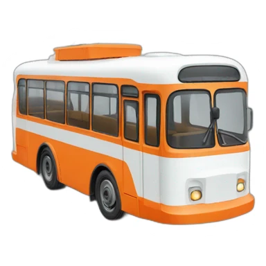 trolleybus orange blanc sticker