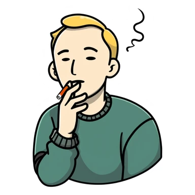 Man smoking a cigarette  sticker