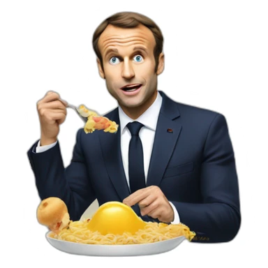Macron qui mange des pates sticker