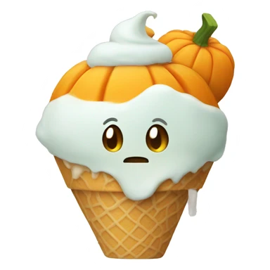 pumpkin eating ice cream  sticker