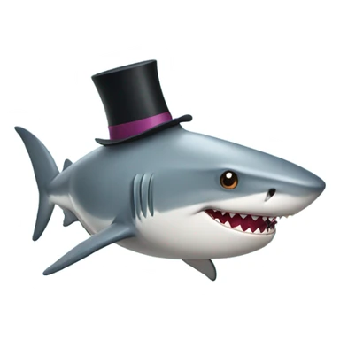 shark with top hat sticker