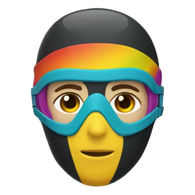freediver with colorful mask and wetsuit sticker