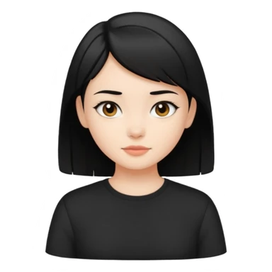 Menina Branca, com cabelo preto e curto, sem franja sticker