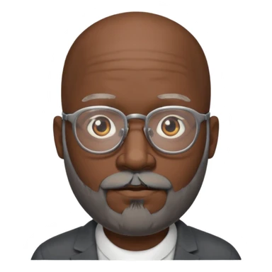 bald gray beard black man glasses sticker